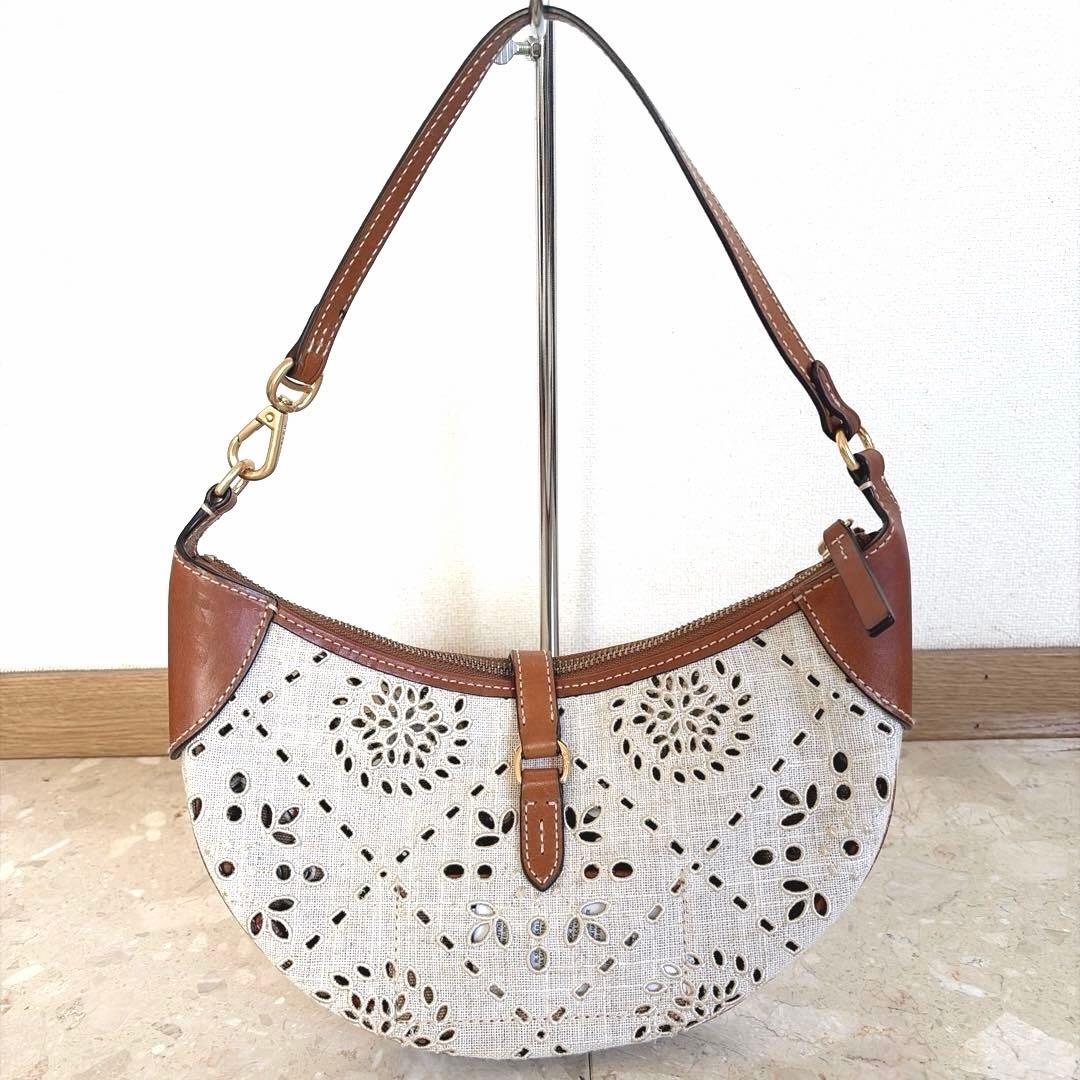 【ポロラルフローレン】美品✨リネン混 ID アイレット ワンショルダーバッグ