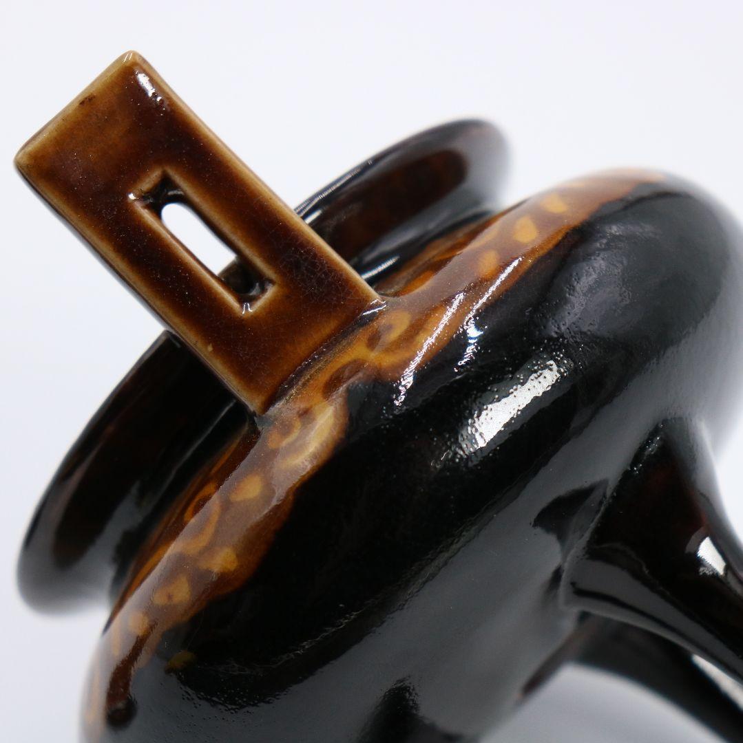 三ツ井為吉作 深厚釉香炉 九谷焼 火焔文皇玉獅子 高足三