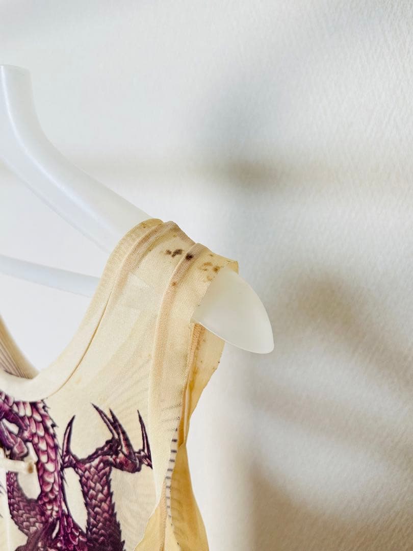 ジャンポールゴルチェ ファム ドラゴン&ハートタトゥー パワーネットタンクトップ