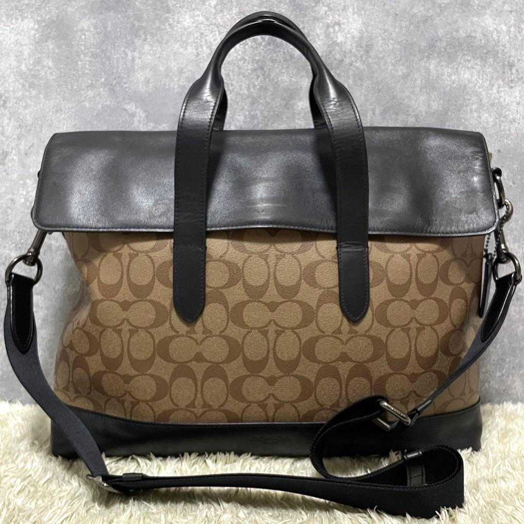 【極美品】COACH コーチ ビジネスバッグ ベージュ レザー PC収納可