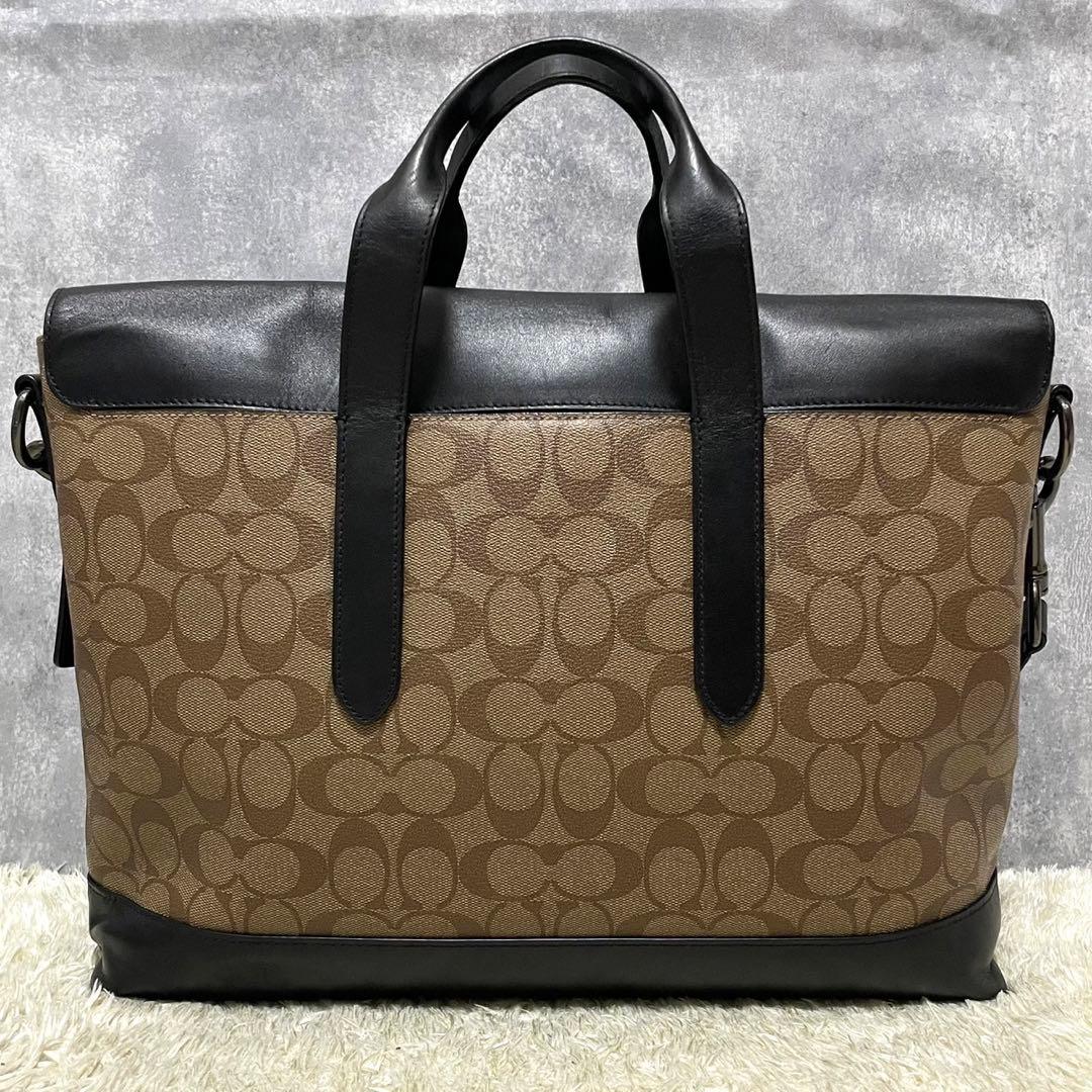 【極美品】COACH コーチ ビジネスバッグ ベージュ レザー PC収納可