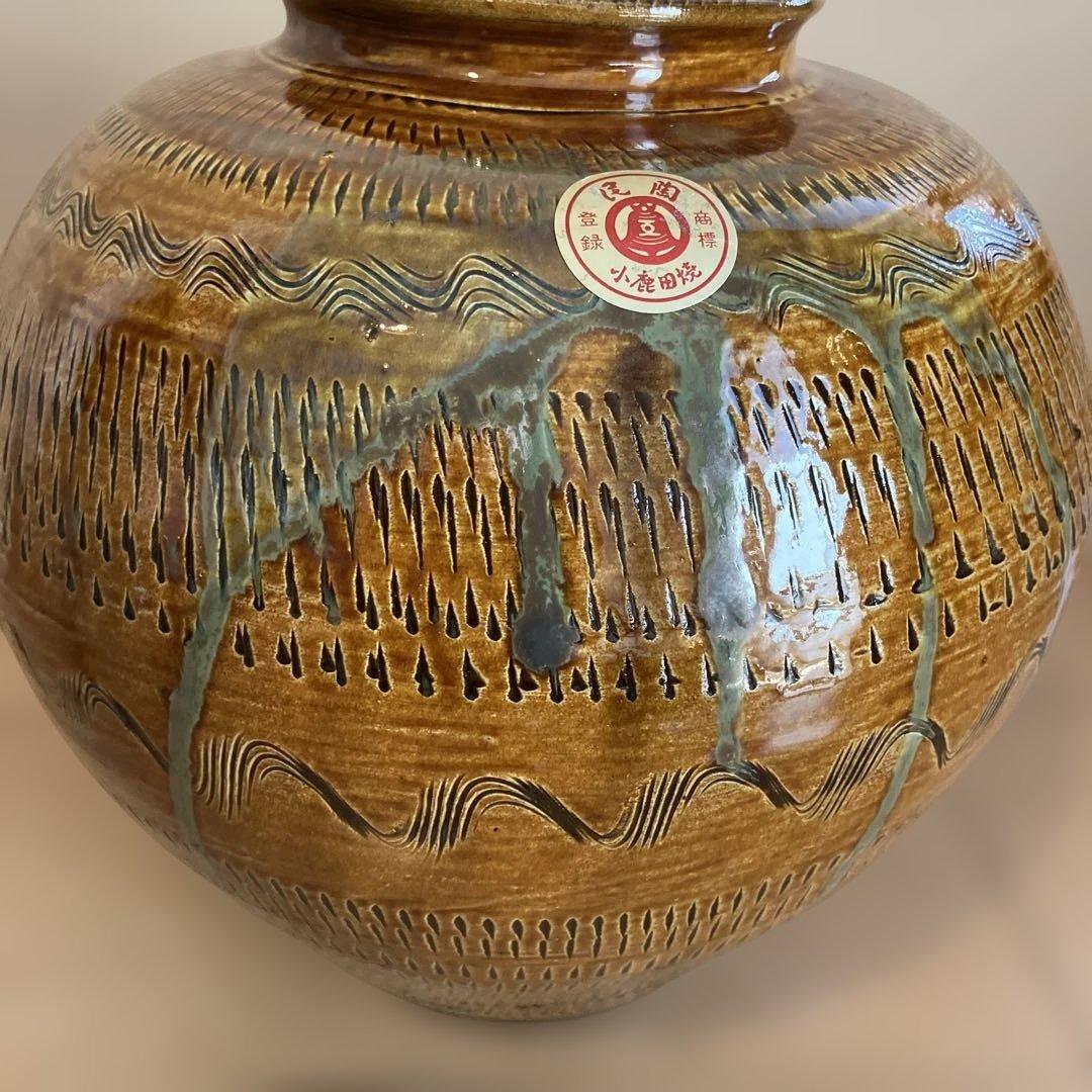 小鹿田焼 おんた焼き 壺 花瓶 大きいサイズ 美術品・アンティーク