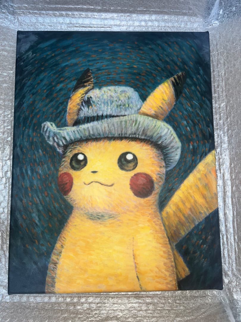 あ*様 ポケモン ゴッホ ピカチュウ コラボ キャンバス アート 45×35 証