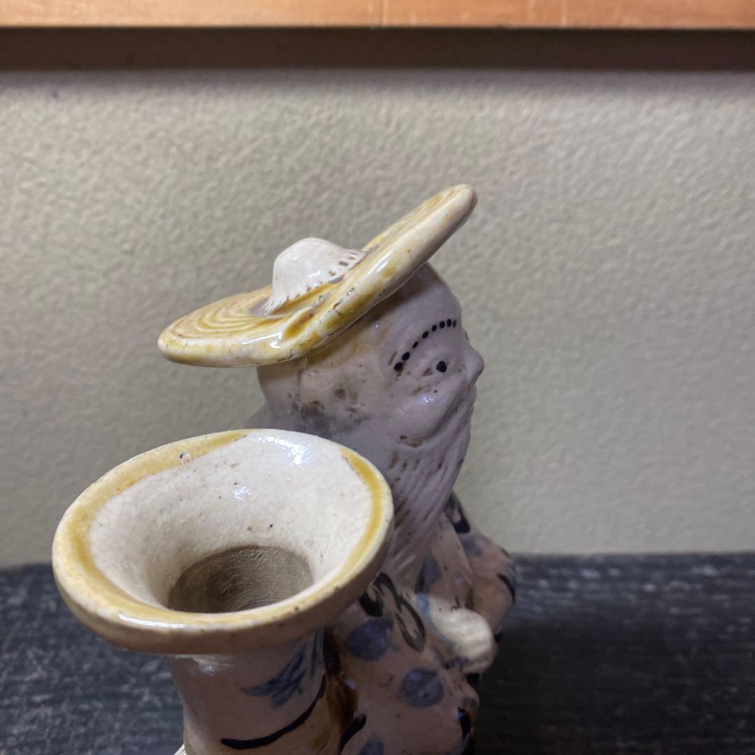 中国古玩変形人物花生14cm9cm6cm