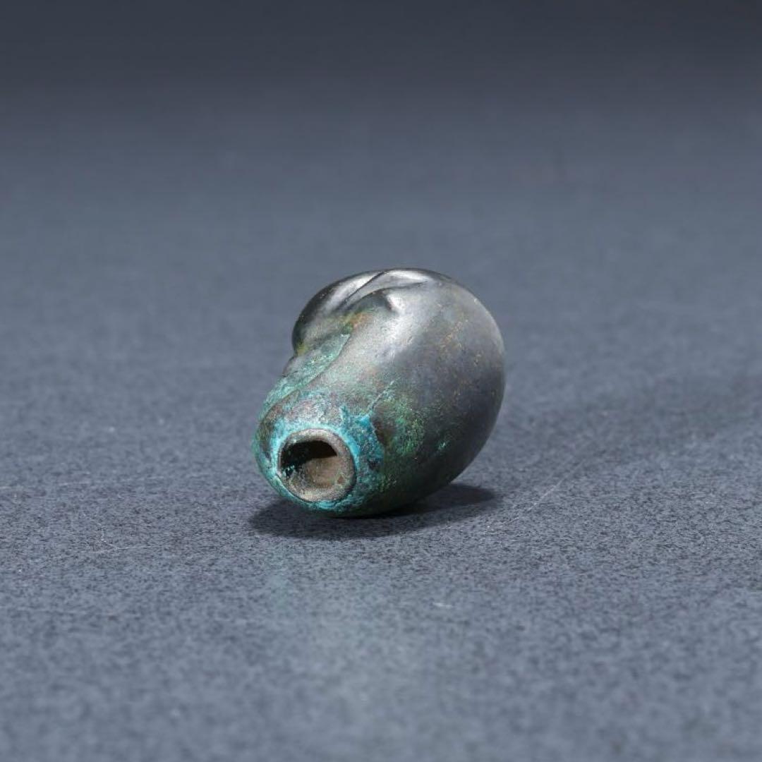 緒締め玉　達磨　提げもの　金属　黒　金工　R1642