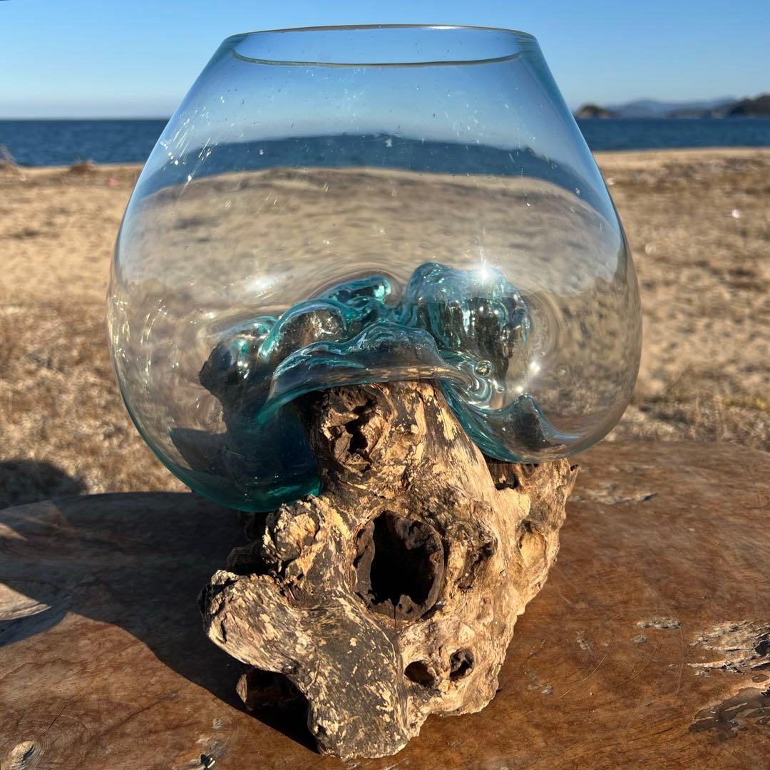 流木ガラス オブジェ特大A 花瓶 金魚鉢 ガーデニング テラリウム 観賞