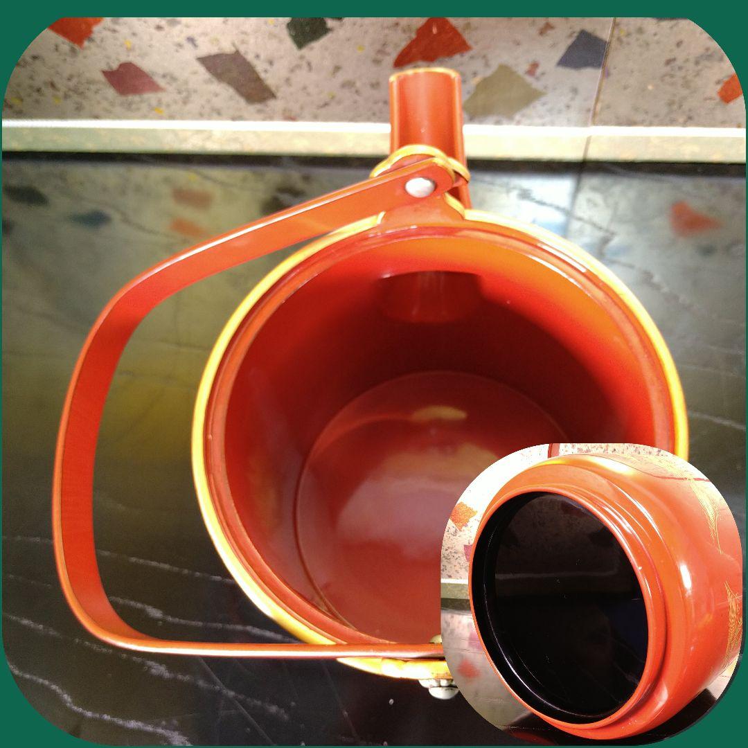 AA332 湯桶 輪島塗朱漆沈金蒔絵鶴松めでた図茶道具茶懐石