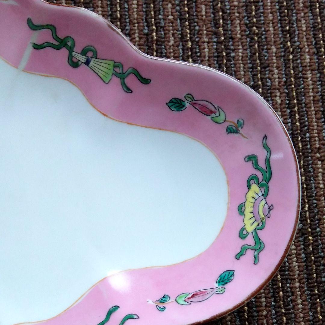 中国古玩] 五彩花弁紋皿 大明成化旭昇製