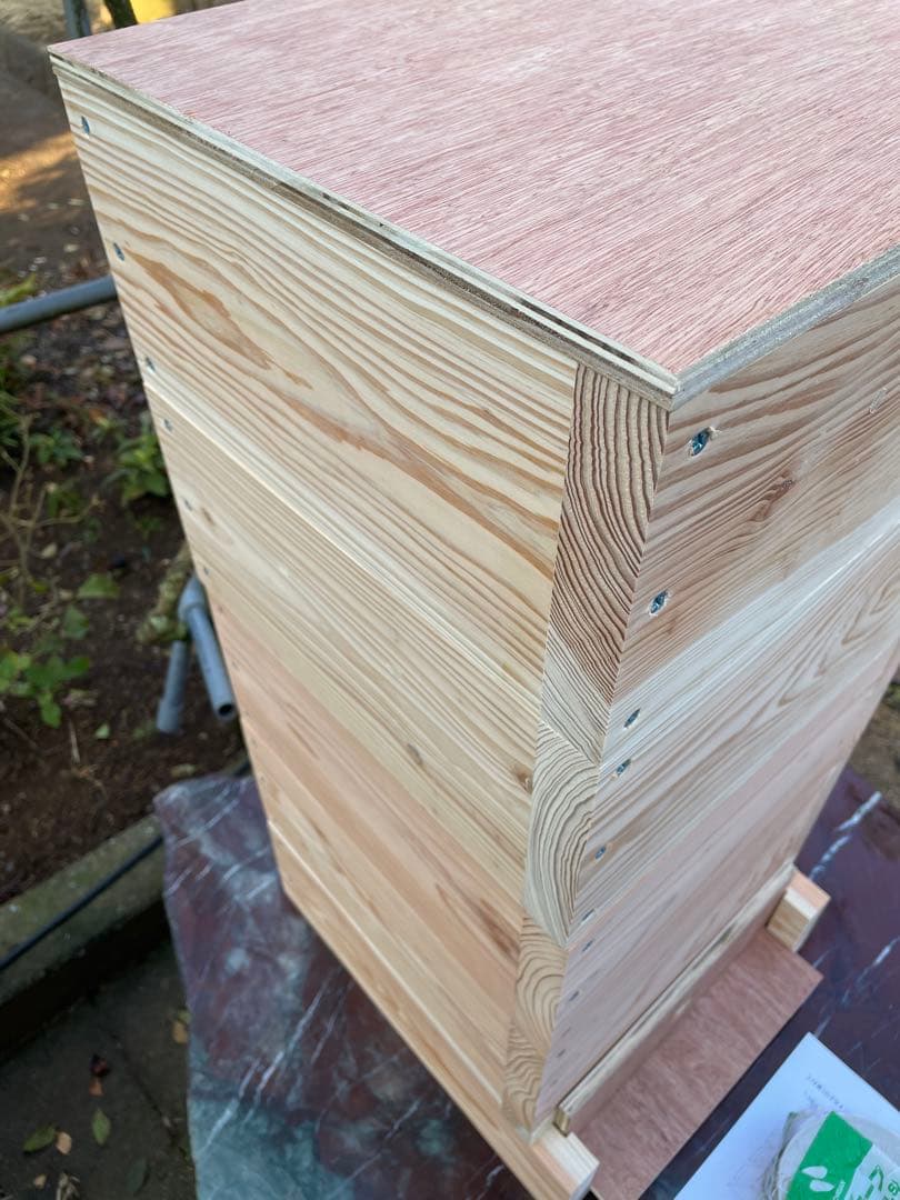 日本蜜蜂重箱式巣箱ハニーズハウス！五段スノコセット！網底板2枚！送料