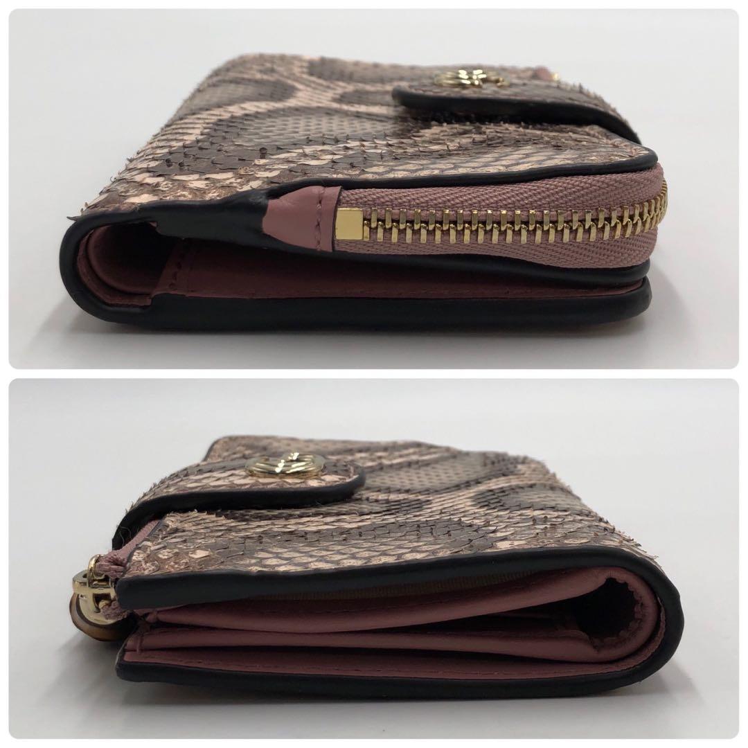［未使用］グッチ　パイソン　バンブー　ミディアムウォレット　739498
