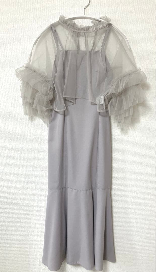 完売品　人気　チュールティアードボレロ3way キャミワンピースドレス　S