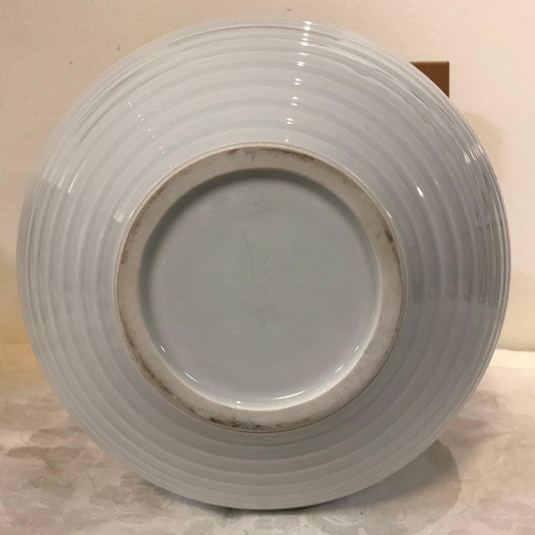 日展作家 松尾博之氏の「白磁線紋 花瓶」共箱入り良品