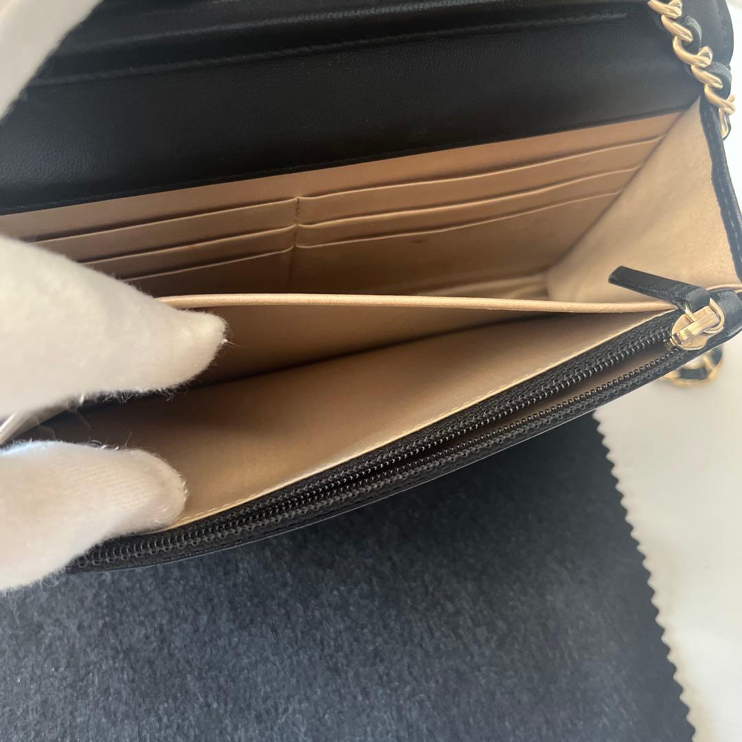 【匂いなし】シャネル/チェーンウォレット/カメリア/ギャランティカード付/表参道