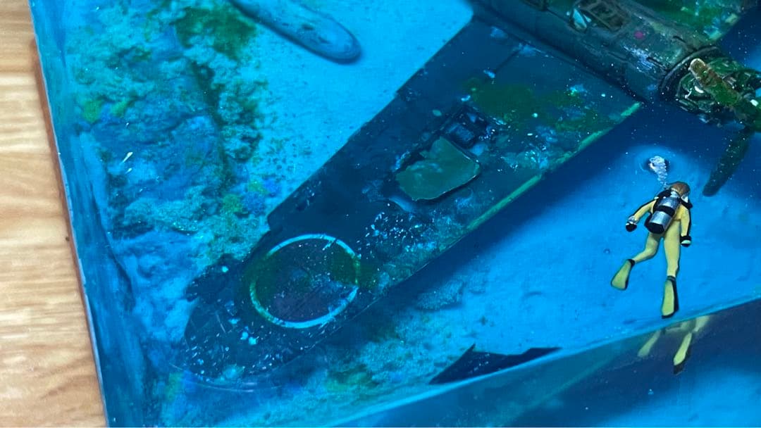 珊瑚の海に眠る零戦 レジン ジオラマ - メルカリ