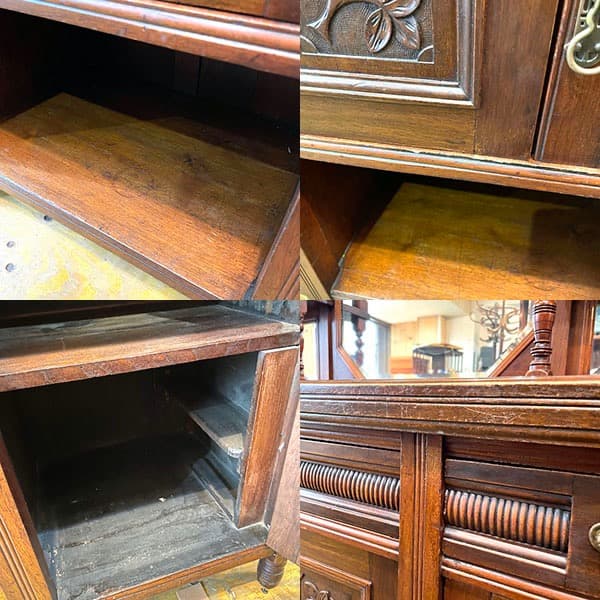 関西限定 送料別 アンティーク ミラー付きサイドボード 飾り棚