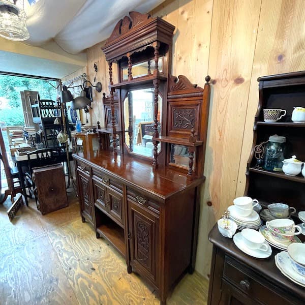 関西限定 送料別 アンティーク ミラー付きサイドボード 飾り棚