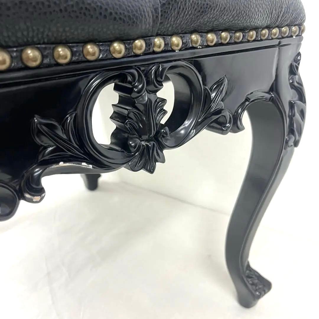 美品】オットマン アンティーク ロココ 美品】イタリア製 猫脚 木製