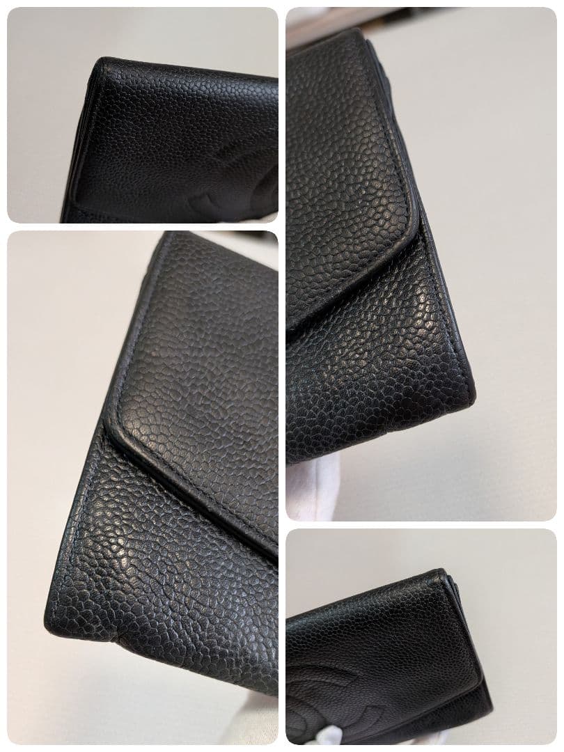 シャネル　デカココ　黒　長財布　キャビアスキン　ヴィンテージ　スマホ　ショルダー