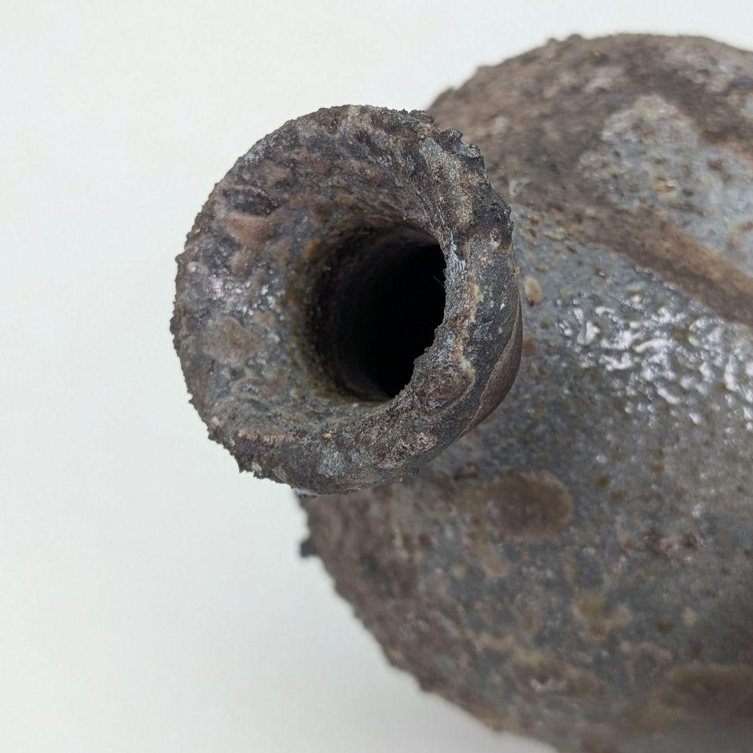 難波正己 備前焼 窯変徳利 共箱栞 酒器 食器 とっくり 一輪挿し花入