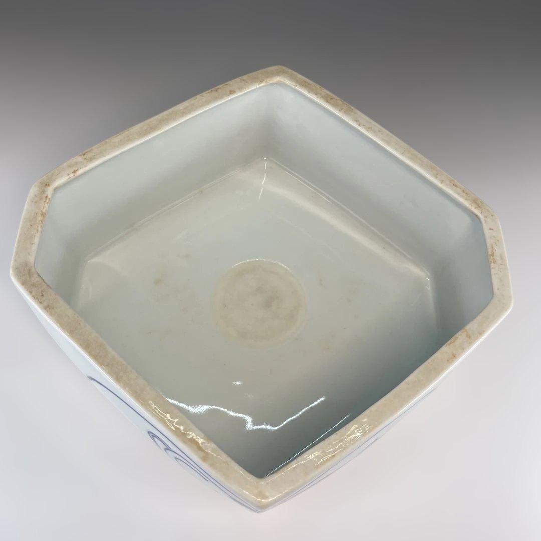 茶道具】手塚祥堂造 染付菱馬食籠 堀内宗完書付（共