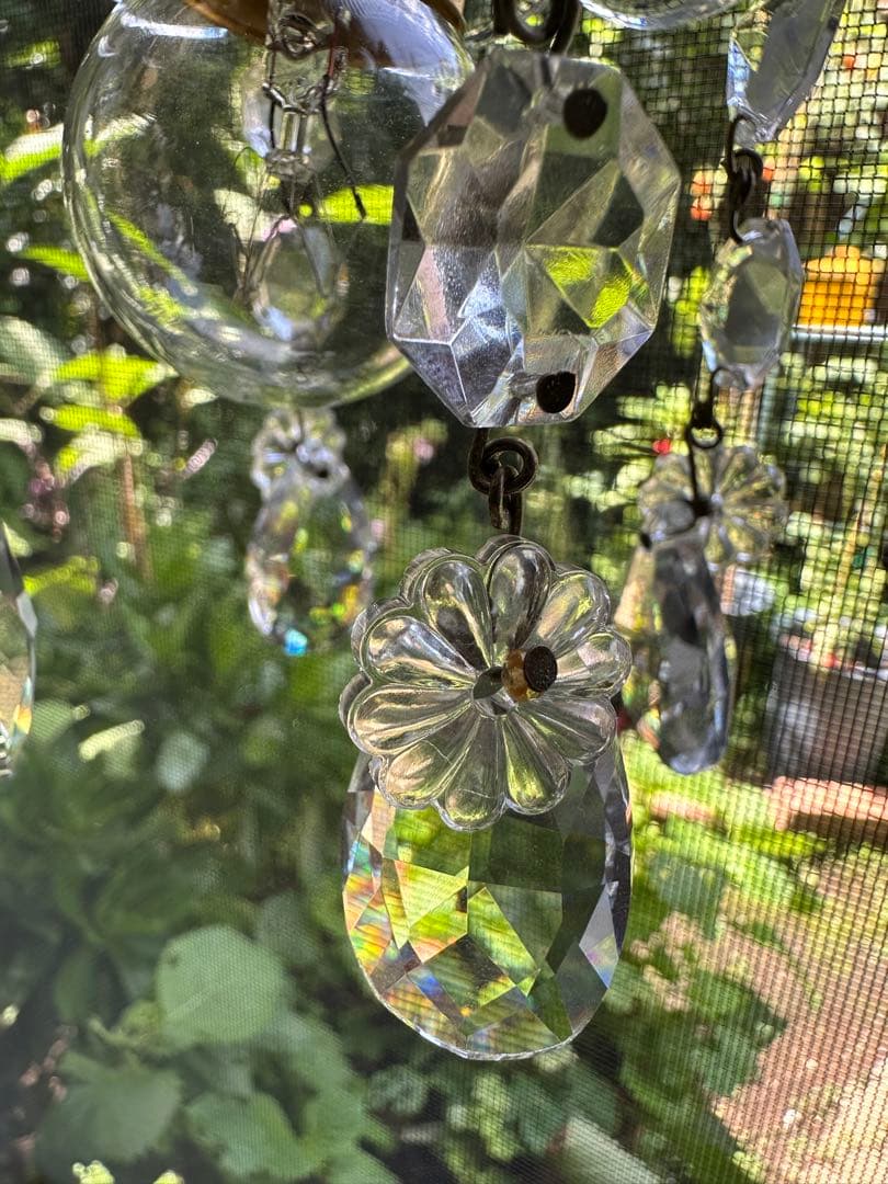 1920年代 フランス アンティーク 可愛らしいお花飾りのミニシャンデリア