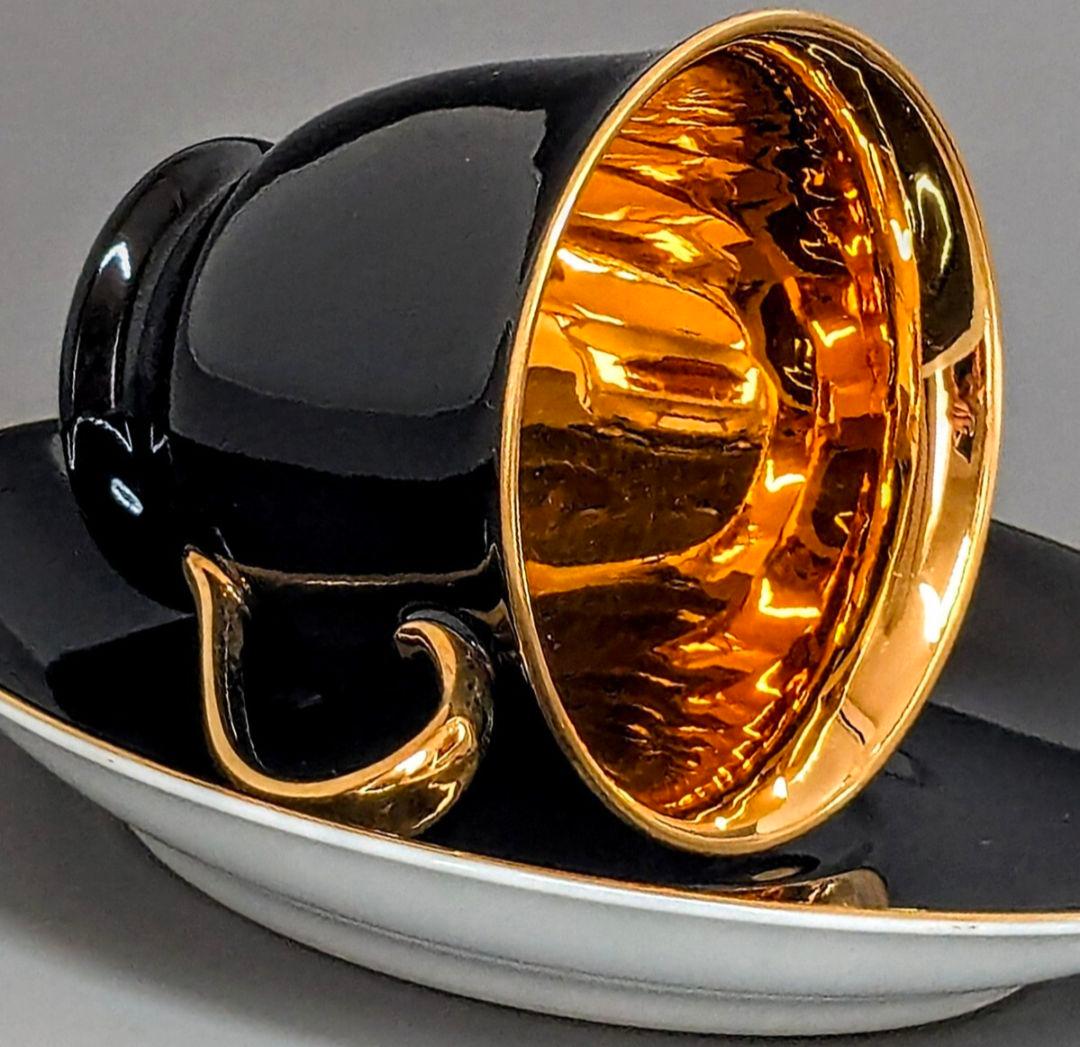 オールドノリタケ ゴールド ハーレクインキャビネットカップ&ソーサー マルキ印