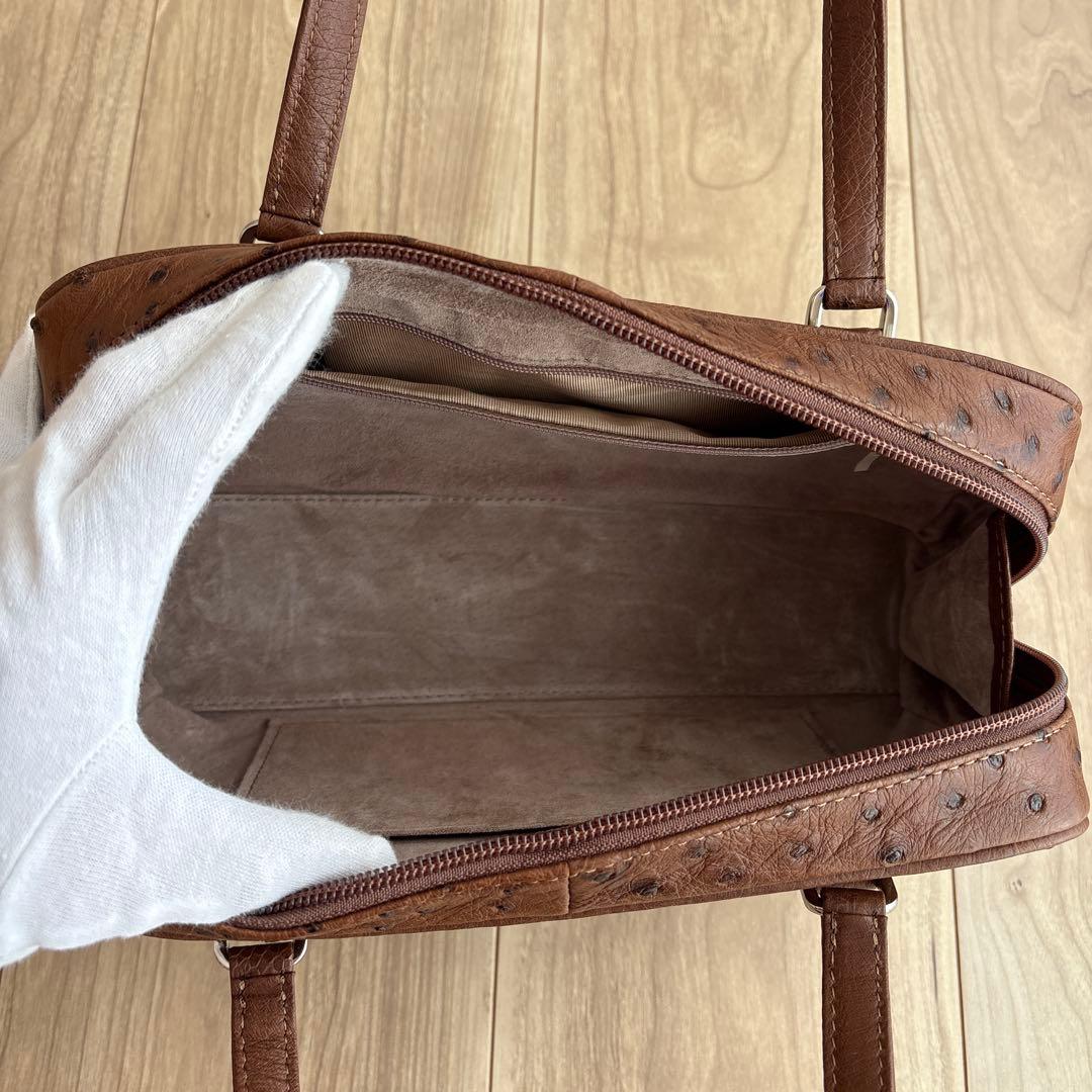 【新品未使用】fROU fROU オーストリッチ ハンドバッグ JRA認定