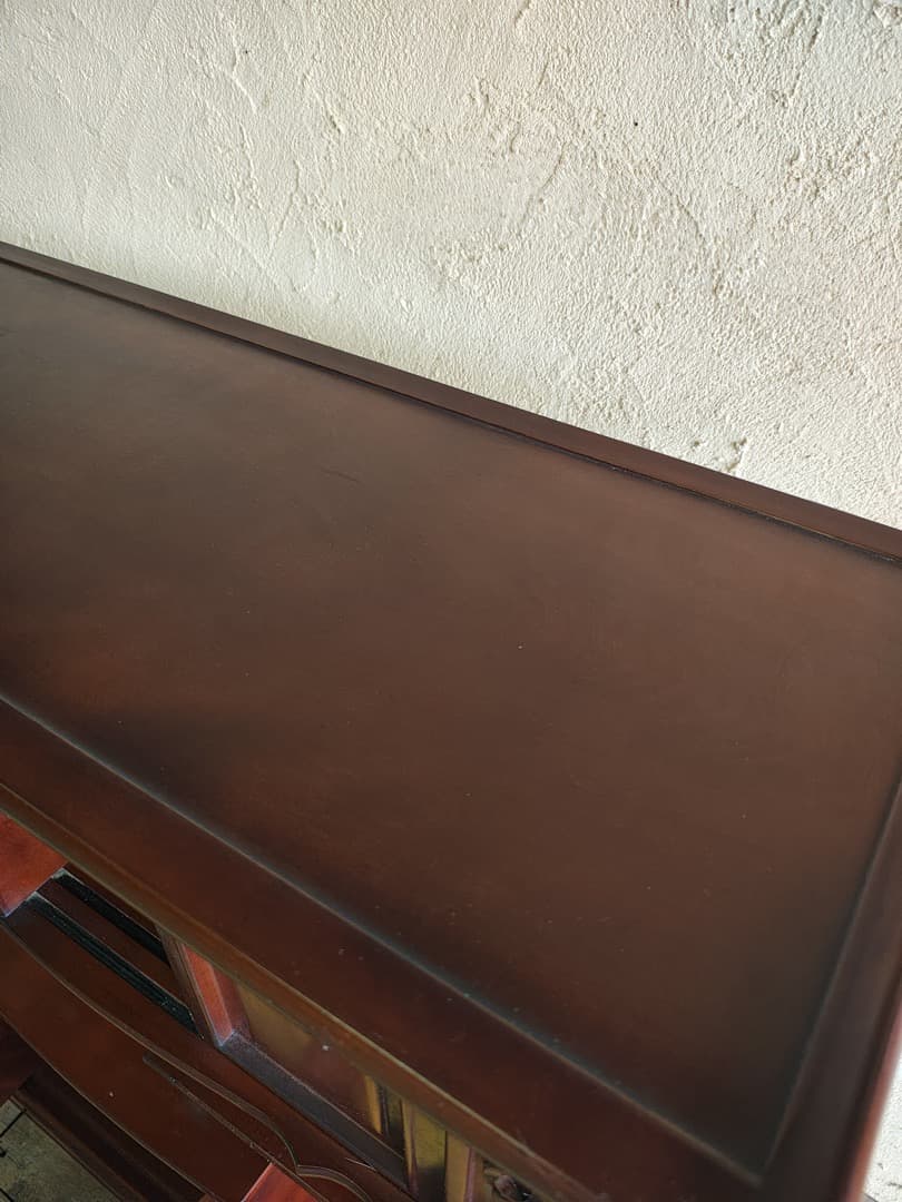 和ダンス 違い棚 木製家具 ダークブラウン 小道具 M0162