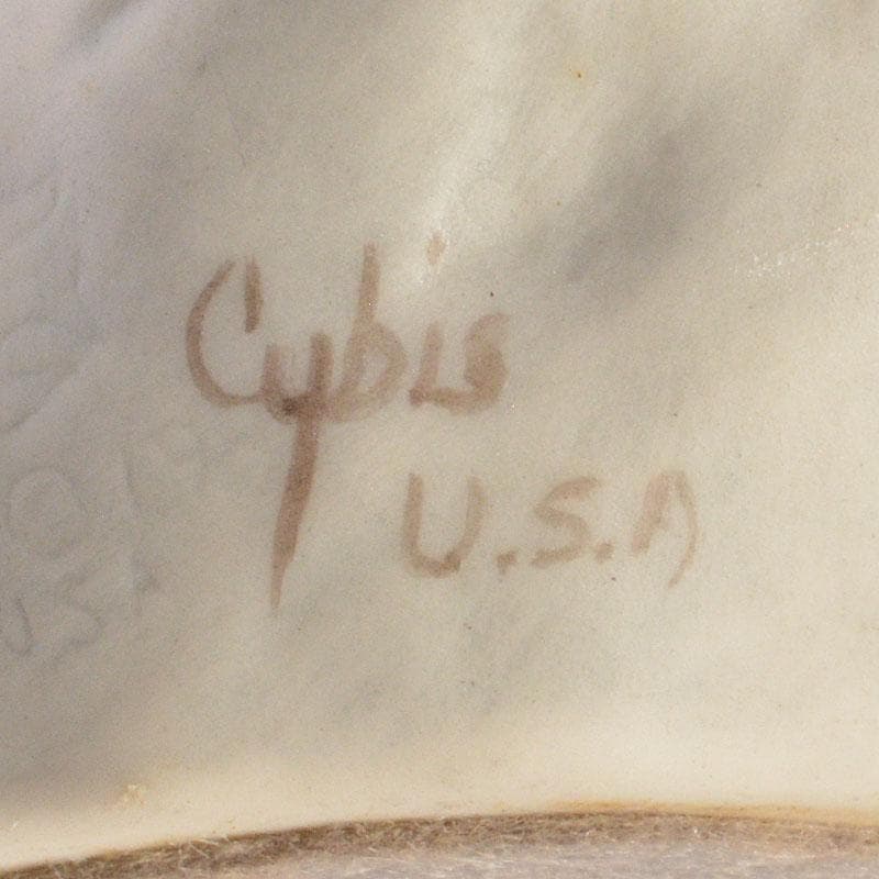 アンティーク Cubis USA 陶製 三匹のフクロウ 縁起物 置物 C6738