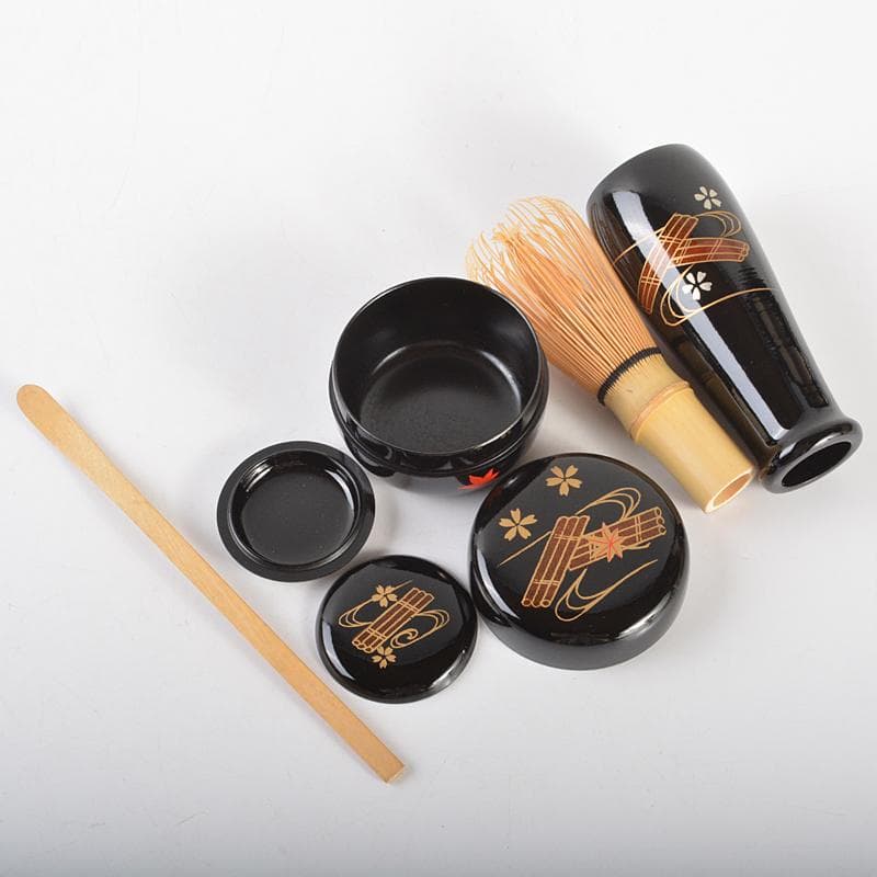 溜柿合ヘギ目　七宝蒔絵　茶箱　京焼　加藤昌山造　茶碗　棗など　八点　VR6757