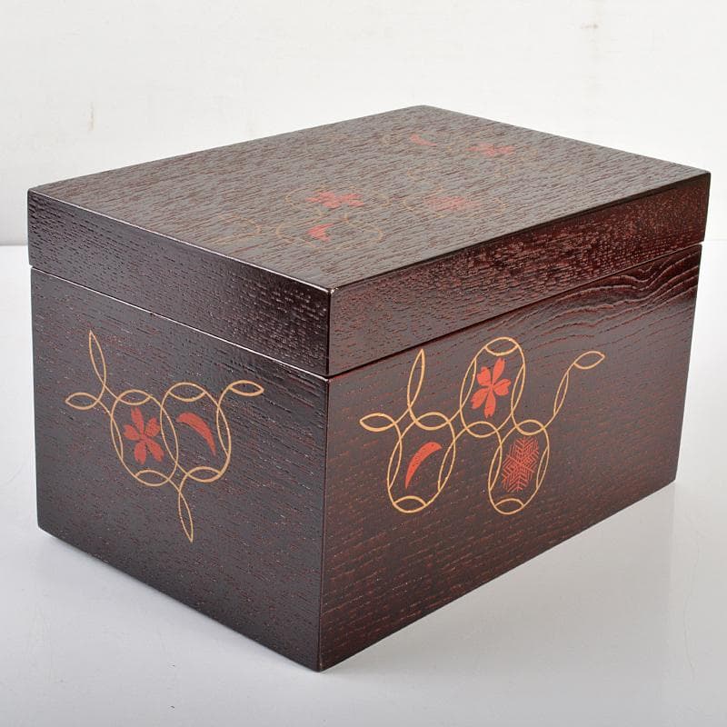 溜柿合ヘギ目　七宝蒔絵　茶箱　京焼　加藤昌山造　茶碗　棗など　八点　VR6757