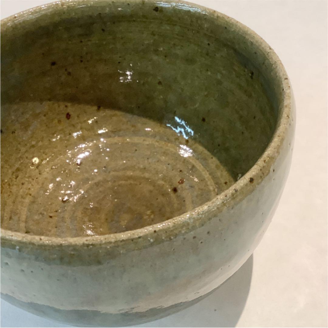 【茶道具】茶碗 灰釉 里橋作