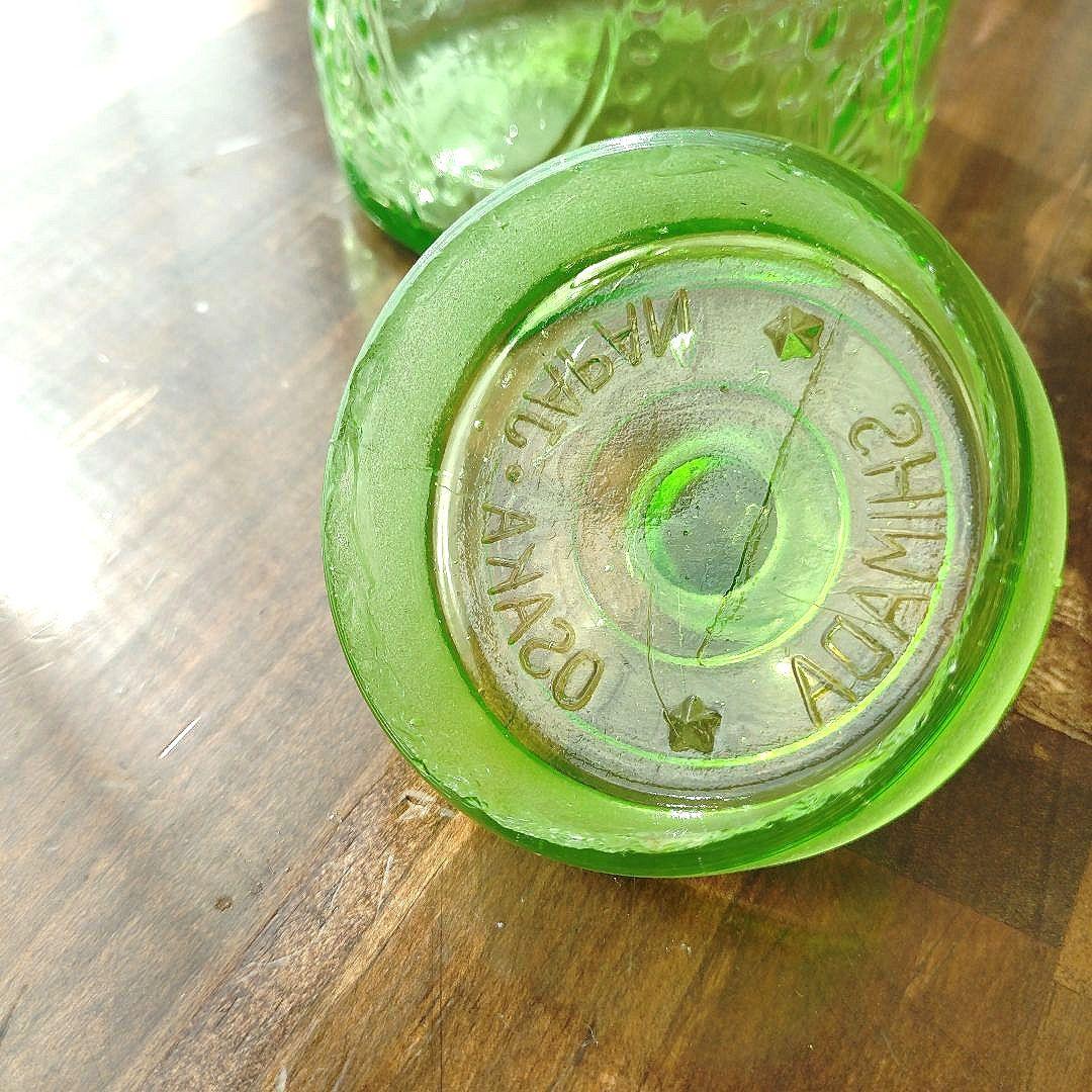 アンティーク 飴屋瓶 あめや瓶 ウランガラス和ガラス 菓子瓶 古道具