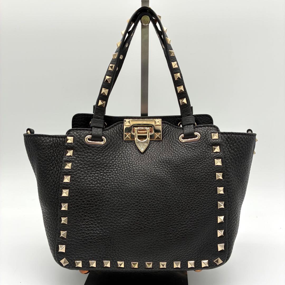 専用 極美品✨ ヴァレンティノ ロックスタッズ グレインカーフスキン バッグ ミ