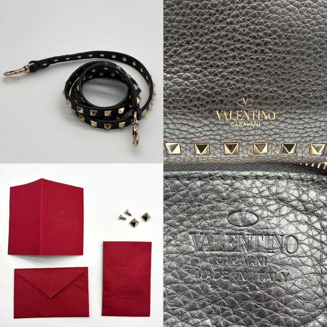 専用 極美品✨ ヴァレンティノ ロックスタッズ グレインカーフスキン バッグ ミ