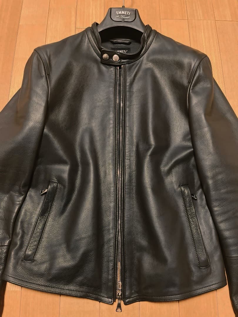 EMMETT H UOMO アッカ ウォモ 44 EMMETI - H UOMO アッカ ウォモ ラムレザー ライダース ジャケット