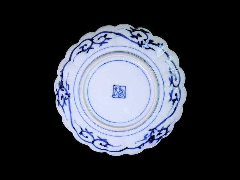 大聖寺伊万里 金襴手 紋章に菊花皿 5寸皿 D174AS-COe