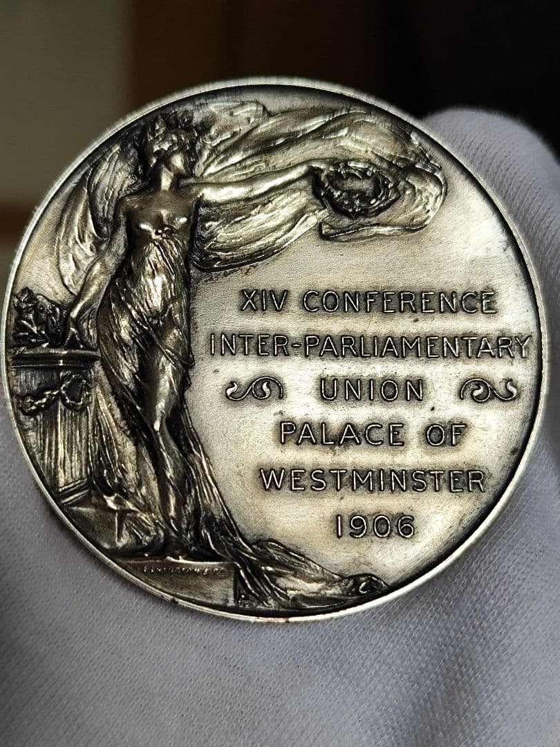 希少1906 イギリス ロンドン 列国議会同盟会議 銀貨大型 シルバーメダル 希少1906 イギリス ロンドン 列国議会同盟会議 銀貨大型 シルバーメダル