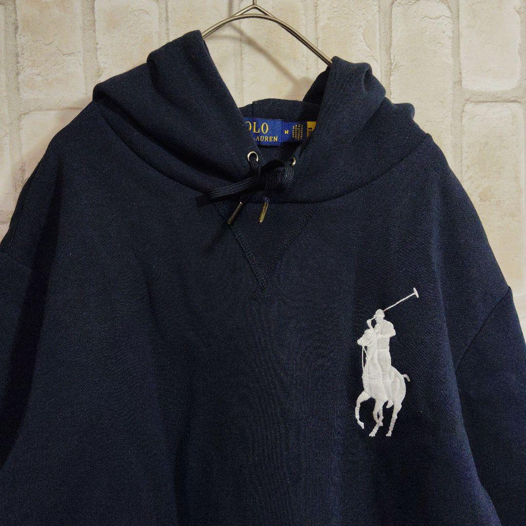 ポロラルフローレン　パーカー　ネイビー　ビッグポニー　現行　 Vガゼット　刺繍