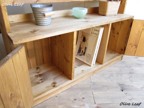 サイズ、デザインオーダー可！○2扉ローキャビネット○ナチュラル