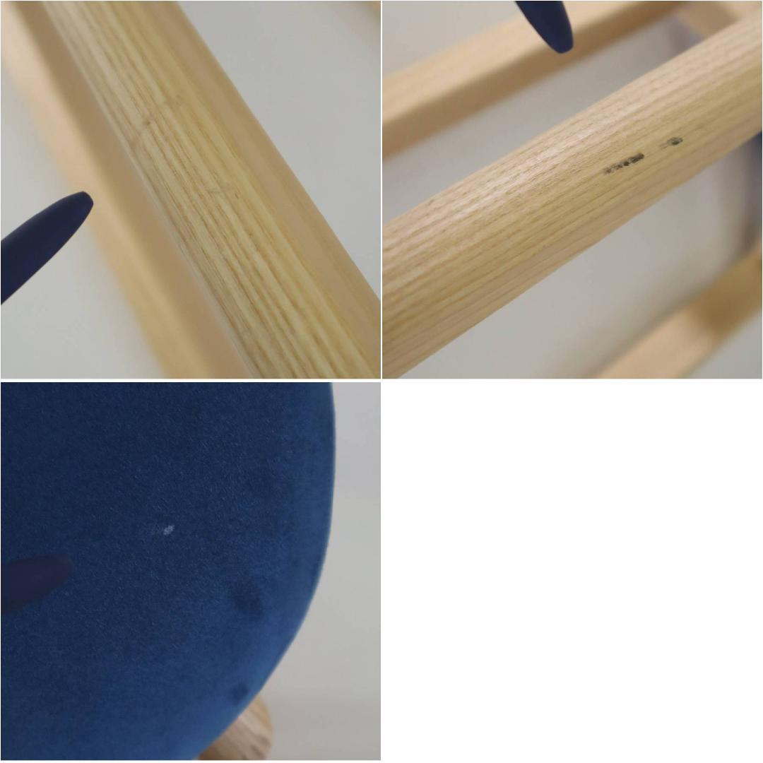 2脚同梱 匠工芸 マッシュルームスツール Lサイズ ウレタンクリア/青+黒/青