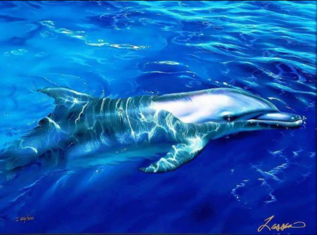 美品版画】クリスチャン R ラッセン『タヒチアン ブルー』