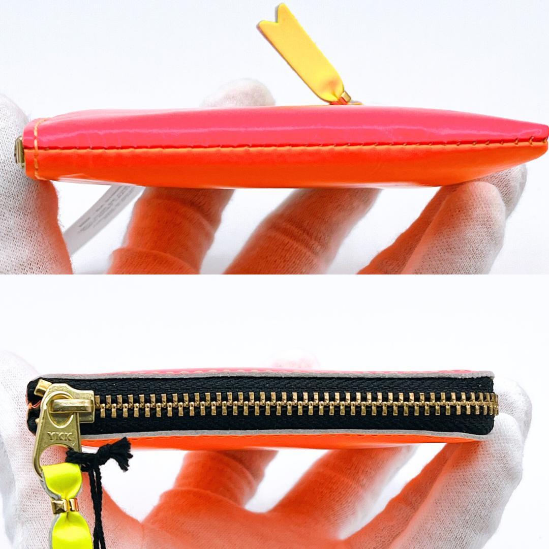 新品 コムデギャルソン レザー L字ファスナー ケース ピンク オレンジ