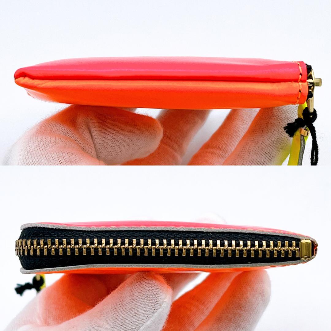 新品 コムデギャルソン レザー L字ファスナー ケース ピンク オレンジ