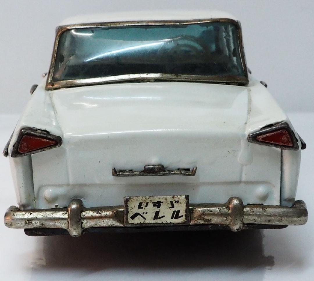 当時物【イスズ ベレル リペイント白】ブリキ製フリクション ミニカー TIN箱無