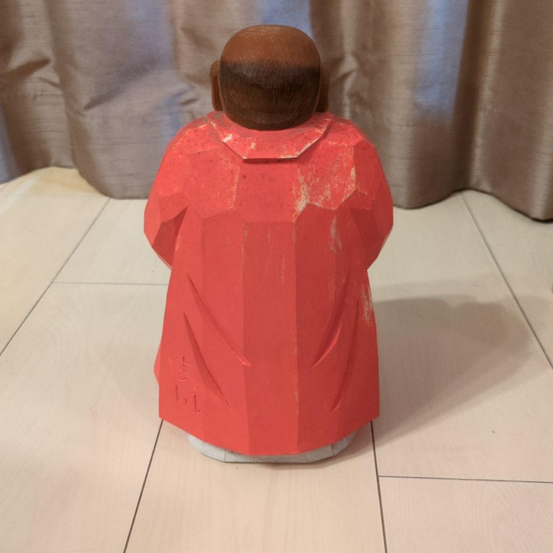 鎌田麦風作奈良一刀彫達磨約26cm