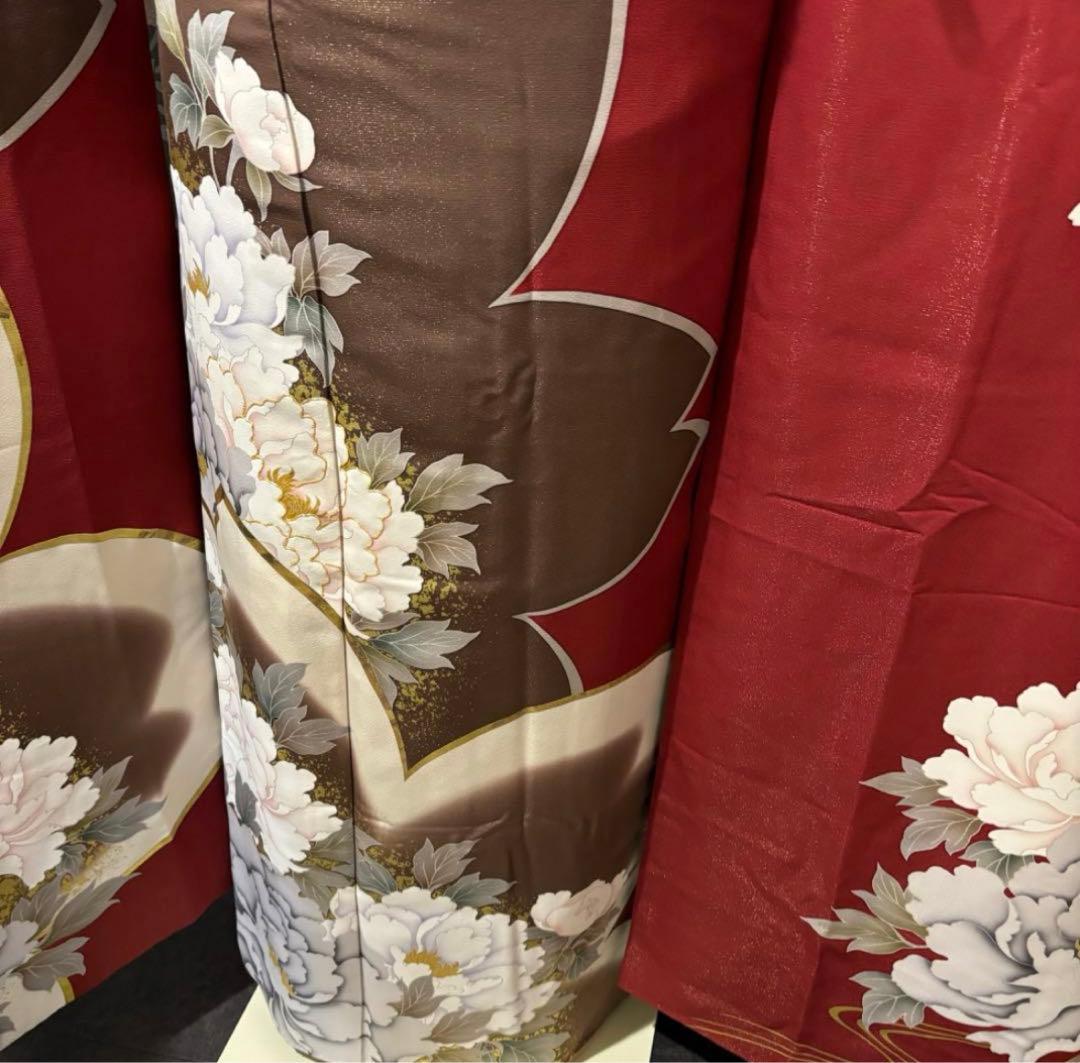 美品 作家物 牡丹 金通し 金駒刺繍 逸品 振袖 フルセット 振り袖