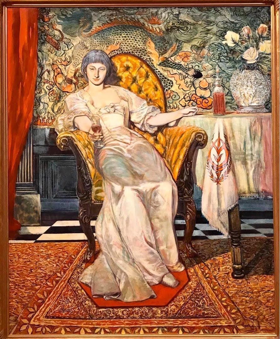 水彩画の花 木製フレーム 受賞作家の作品