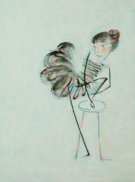 油絵 絵 絵画 インテリア F4-040414 人物 可愛い女の子 バレエ