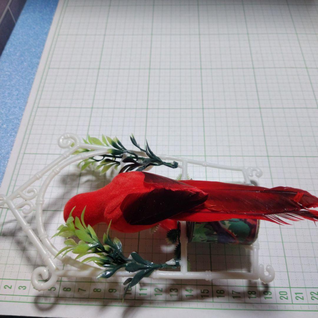 赤い鳥の吊り飾り、上下に動かすとキュッキュッ鳴る　昭和購入レトロ当時品